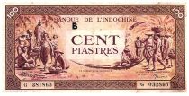 French Indo-China 100 Piastres Market - 1942 - Letter G 032863