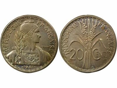 French Indo-China 20 Cents - 1941 S San Francisco