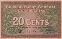 French Indo-China 20 Cents - Foliage - ND (1939) - Serial BS - P.86