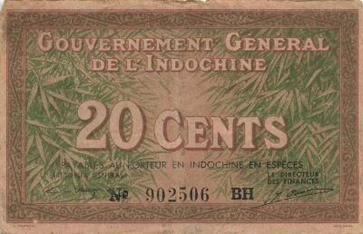 French Indo-China 20 Cents - ND (1939) - P.86