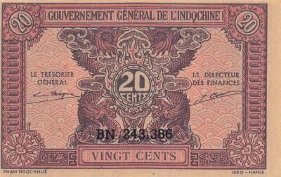 French Indo-China 20 Cents - ND (1942) - P.90