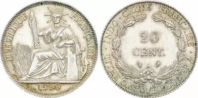 French Indo-China 20 Cents Liberty seated - A-Paris - 1930 - Silver