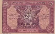 French Indo-China 20 Cents ND (1942) - Serial  RH 247.326