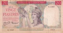 French Indo-China 20 Piastres - A plats rouges - ND (1949) - Serial G.1587 - P.81