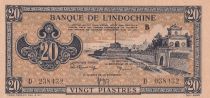 French Indo-China 20 Piastres - Fortress - Statue - ND (1942-1945) -  P.71