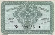 French Indo-China 5 Cents - Green - ND (1942) - Serial D - P.88a