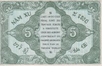 French Indo-China 5 Cents - Green - ND (1942) - Serial D - P.88a