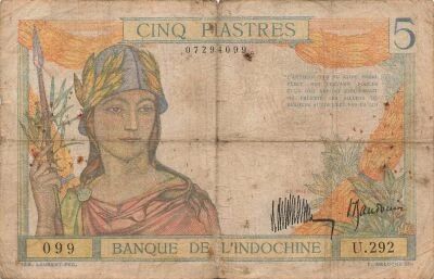 French Indo-China 5 Piastres - ND (1932) - P.55a