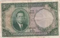 French Indo-China 5 Piastres, Green - Bao Dai - 1953 - Serial J.3