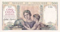 French Indo-China 500 Piastres - Woman, child - Elephants - Specimen - 1939 - P.57
