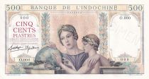 French Indo-China 500 Piastres - Woman, child - Elephants - Specimen - ND (1939) - P.57