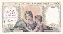 French Indo-China 500 Piastres - Woman, child - Elephants - Specimen - ND (1939) - P.57
