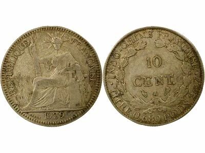 French Indo-China French Indochina - 10 Cents Silver 1929
