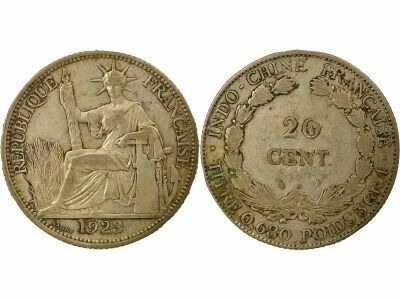 French Indo-China French Indochina - 20 Cents Silver 1923
