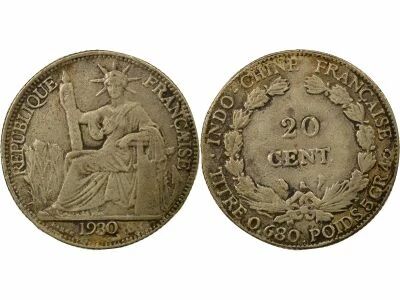 French Indo-China French Indochina - 20 Cents Silver 1930