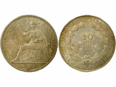French Indo-China French Indochina - 20 Cents Silver 1930
