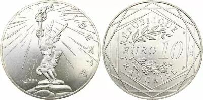 French Mint  10 Euros Silver - Asterix and Obelix - Statue of the liberty - Monnaie de Paris 2015