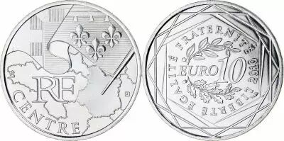 French Mint  10 Euros Silver - Euros from the Regions 2010 - Centre - Monnaie de Paris 2010