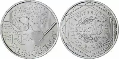 French Mint  10 Euros Silver - Euros from the Regions 2010 - Limousin - Monnaie de Paris 2010