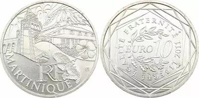 French Mint  10 Euros Silver - Euros from the Regions 2011 - Martinique - Monnaie de Paris 2011