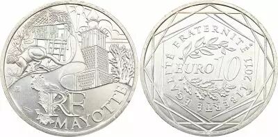 French Mint  10 Euros Silver - Euros from the Regions 2011- Mayotte - Monnaie de Paris 2011