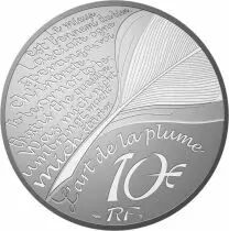 French Mint  10 Euros Silver BE 2021 - Jean de la Fontaine - L\'Art de la Plume 2021