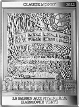 French Mint  10 Euros Silver BE France 2022 - Bassin aux Nymph�as - Harmonie verte by Monet - Masterpieces of the museums (MDP)