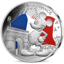 French Mint  50 Euros Silver COLOUR 2018 - Mickey on the Champs Elysées Mickey and France (Wave 2)