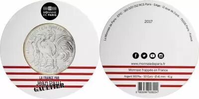 French Mint 50 Euros - La France par J.-P. Gaultier - La Marseillaise - 2017 - Argent