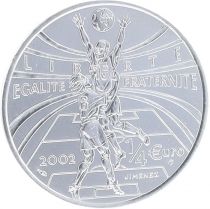 French Mint Allez la France - Football World Cup 2002 - 1/4 Euros Silver BU 2002