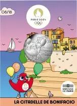 French Mint Citadelle de Bonifacio - 10 Euros Argent 2024 (MDP) - France hosts the Games - Mascots Paris 2024 - Wave 1