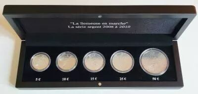 French Mint Coffret La semeuse - 2008 2010 - 5 � 50 euros -  Argent