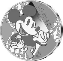 French Mint Donald Duck - 100 years of Disney - 10 Euros Silver Colour BE 2023 (MDP)