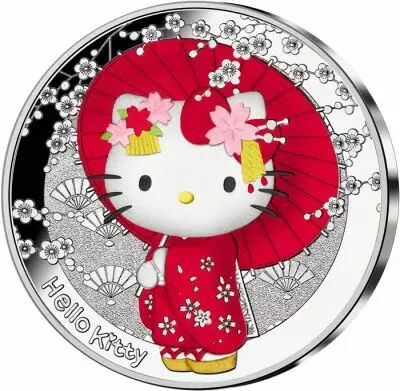 French Mint Hello Kitty -  Japan Sakura - 10 Euros Silver color Proof 2024