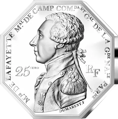 French Mint La Fayette - 25 Euros Silver Proof Octogonal 2020