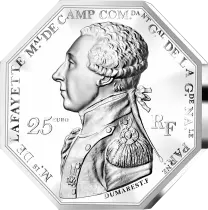 French Mint La Fayette - 25 Euros Silver Proof Octogonal 2020