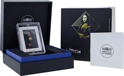 French Mint Leonardo da Vinci & the Mona Lisa - 10 Euros - Rectangular Silver FRANCE 2019 (MDP)