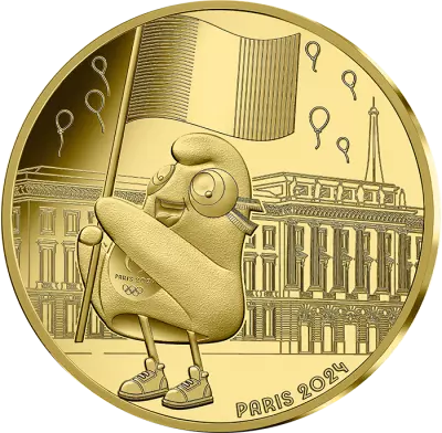 French Mint The Flag at La Monnaie de Paris - 250 Euros Gold 2023 - The Phryges - Mascots of Paris 2024 - Wave 2