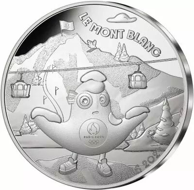 French Mint The Mont Blanc - 10 Euros Silver 2024 (MDP) - France hosts the Games - Mascottes Paris 2024 - Wave 1