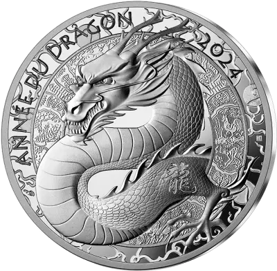 French Mint Year of the Dragon - 10 Euros BE 2024 Silver
