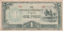 French Pacific Territories 1 Pound - Japanese Government - 1942 Serial OA