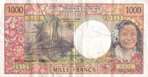 French Pacific Territories 1000 Francs - Tahitian - Stag  - ND (2003-2006) - Serial S.031 - P.2h