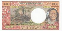 French Pacific Territories 1000 Francs - Tahitian girl - ND (2004) - Serial S.028
