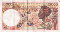 French Pacific Territories 10000 Francs - Tahitian girl - Fishs - ND (2003-2006) - Serial U.001 - P.4e