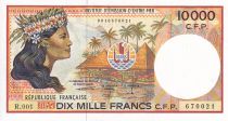 French Pacific Territories 10000 Francs - Tahitian girl - ND (2010) - Serial R.001 - UNC - P.4c