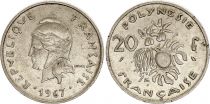 French Pacific Territories 20 Francs - Marianne - Flowers - 1967