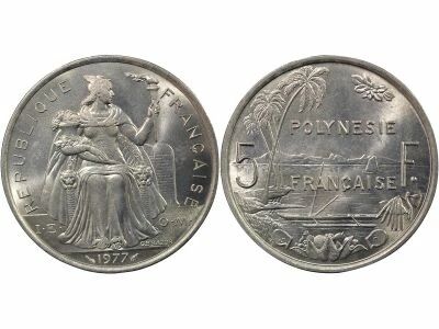 French Pacific Territories 5 Francs, EOM - 1977 Paris