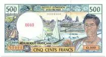 French Pacific Territories 500 Francs Fisherman - Marquises Islands - Specimen