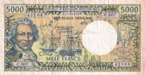 French Pacific Territories 5000 Francs - Bougainville - Boats - ND (1996) - Serial C.007 - P.3c