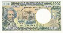 French Pacific Territories 5000 Francs - Bougainville - Trois-M&acirc;ts - ND (1996) - Serial A.005 - P.3a